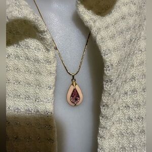 Vintage Trifari teardrop and crystal necklace